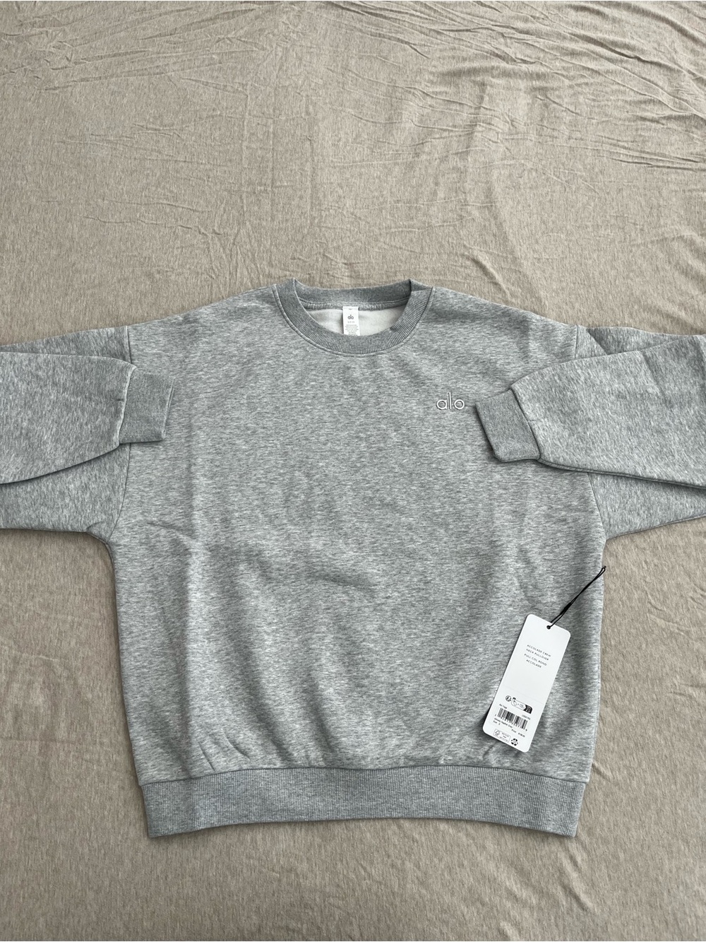 ALO Yoga Light Heather Gray Crew Sweatshirt